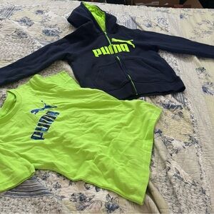 Puma Green and Blue Sweatshirts & Hoodies